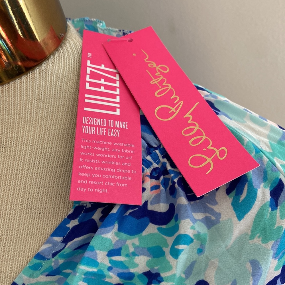 🎉 FINAL PRICE 🎉 NWT Lilly Pulitzer Savanna Top Turquoise Oasis Wave After Wave - Picture 5 of 8